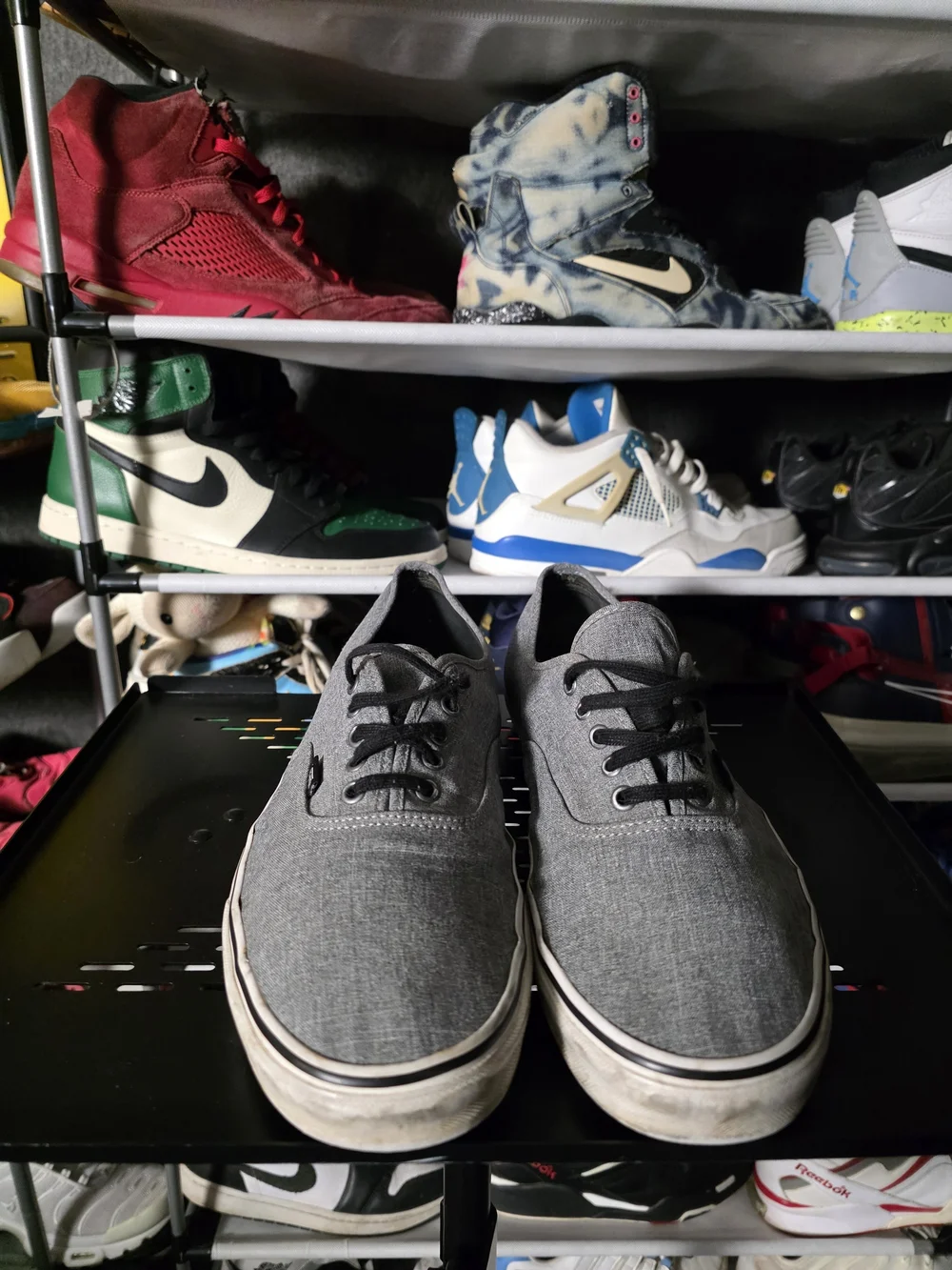 🔥 Vans Men’s Size 13 Gray Canvas Sneakers Hot!